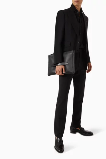 Clutch Bag in Grained Leather