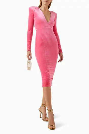Legacy Midi Dress in Stretch-velvet