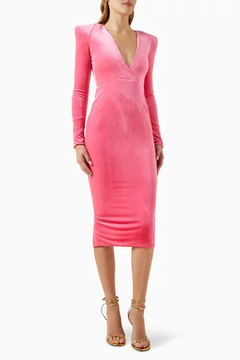 Legacy Midi Dress in Stretch-velvet