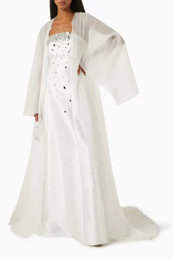 Embellished Gown & Abaya Set
