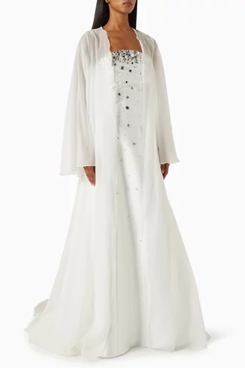Embellished Gown & Abaya Set