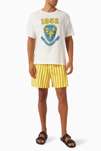 Medalist Striped Shorts in Cotton-blend