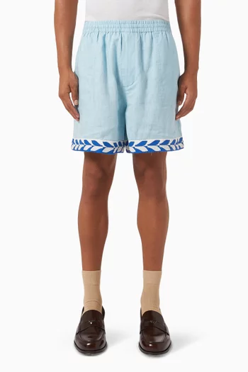 Seedling Stripe Shorts in Linen