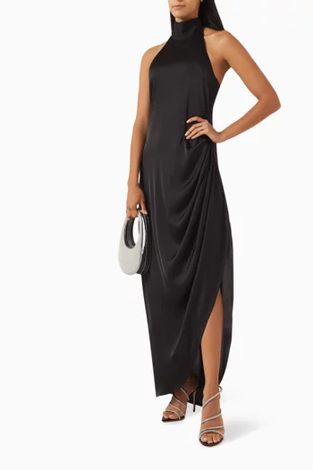 Neyla Halterneck Maxi Dress in Satin