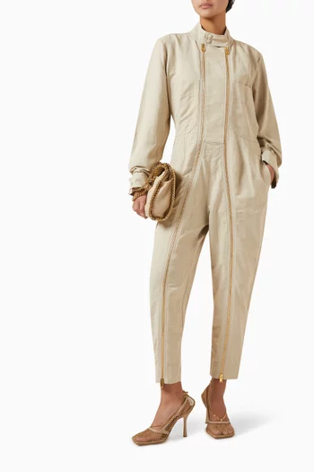 Iconic Utility Jumpsuit in Nylon & Organic Cotton Blend