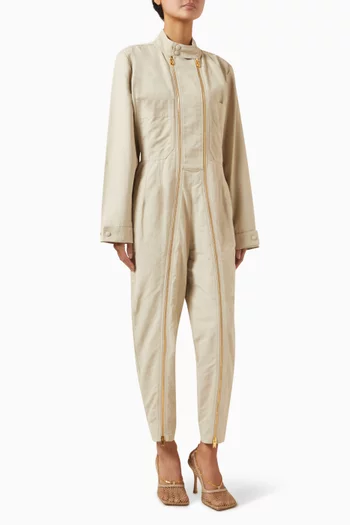 Iconic Utility Jumpsuit in Nylon & Organic Cotton Blend
