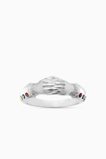 Hands of Thought Ring in Sterling Silver