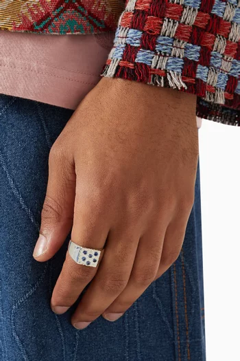 Mini Rose Garden Signet Ring in Sterling Silver