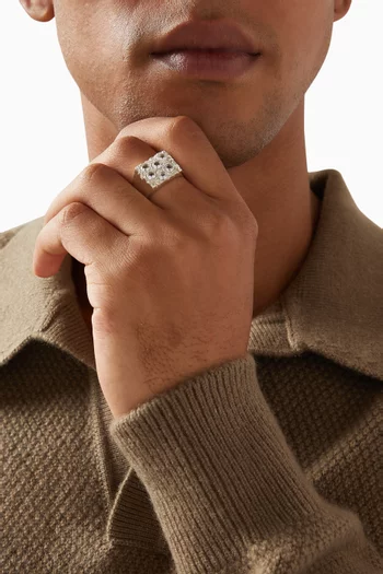 Rose Garden Signet Ring in Sterling Silver