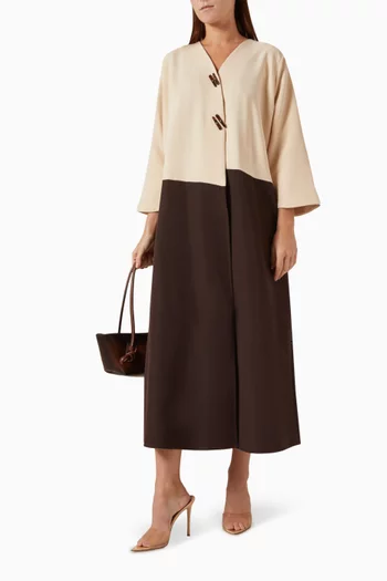 Two-tone Button-front Abaya