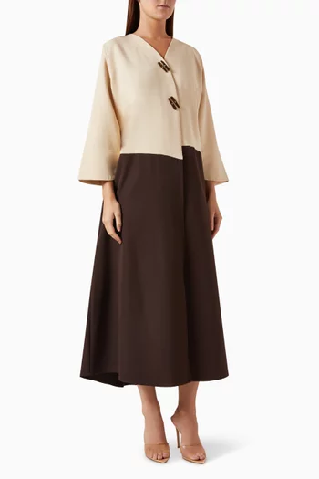 Two-tone Button-front Abaya