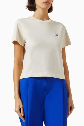 Logo-embroidered Boxy T-shirt in Cotton-jersey