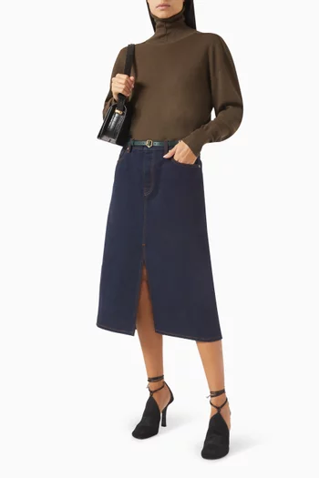 سترة بياقة عالية صوف