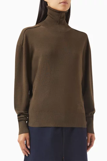 سترة بياقة عالية صوف