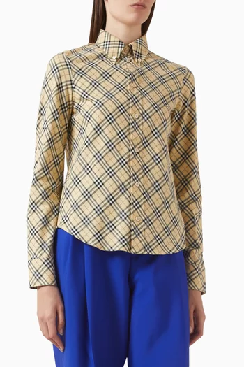 Check Slim-fit Shirt in Cotton