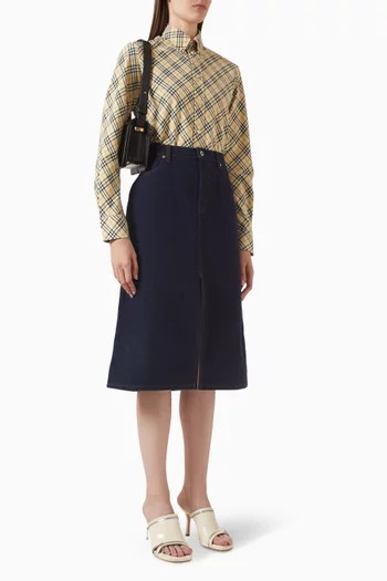 Check Slim-fit Shirt in Cotton