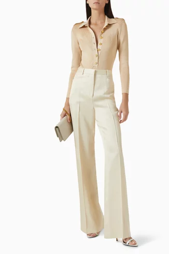Rib Button Bodysuit in Viscose Blend
