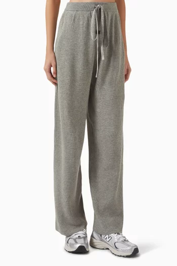 Relaxed Sweatpants in Waffle-knit