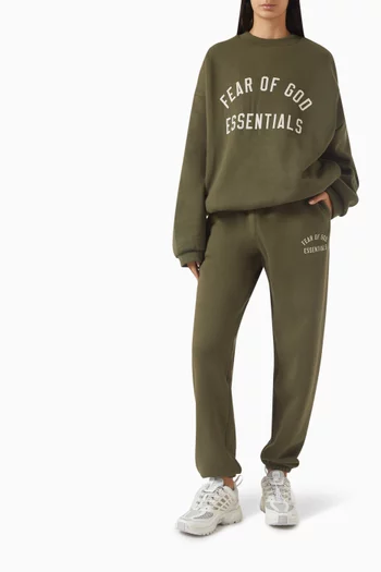 بنطال رياضي بشعار الماركة صوف من ألياف داخلية