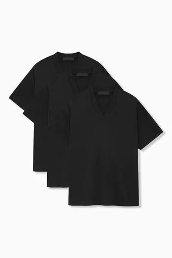 V-neck T-shirt in Jersey, Pack of 3