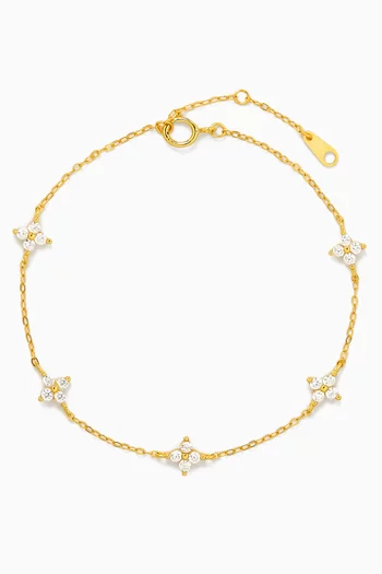 Irene Star Charm Bracelet in 18kt Gold-plated Sterling Silver