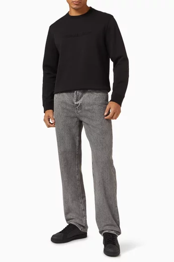 Logo Embossed Sweatshirt in Cotton-blend
