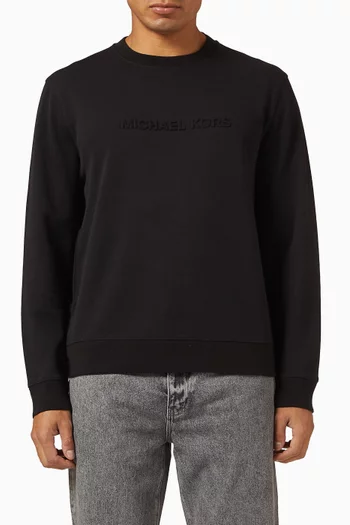 Logo Embossed Sweatshirt in Cotton-blend