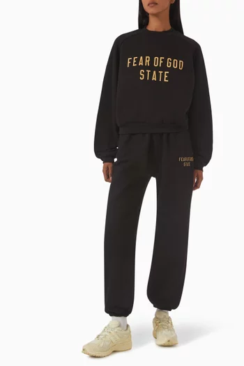 Logo Crop Sweater in Cotton Fleece