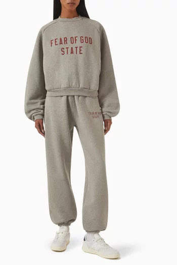 Logo Crop Sweater in Cotton Fleece