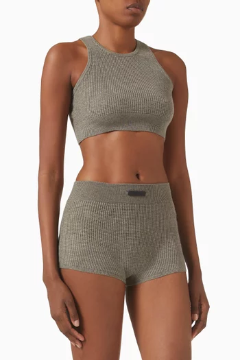 Waffle Sports Tank Top in Nylon-blend Knit