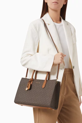 Medium Scarlett Satchel Bag in Coated Canvas