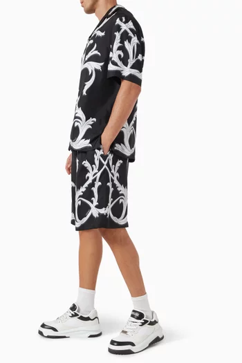 Acanthus Leaves Shorts in Silk