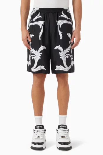 Acanthus Leaves Shorts in Silk