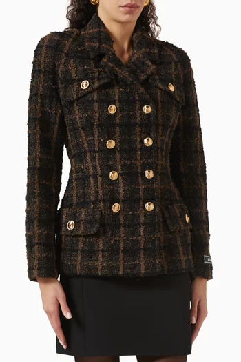 Fitted Raglan Blazer in Bouclé Tweed