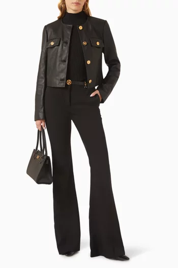 Medusa Cardigan-style Jacket in Leather