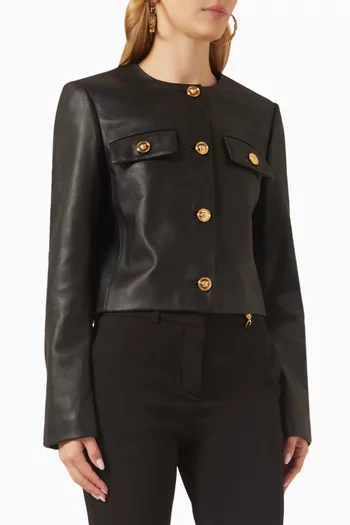 Medusa Cardigan-style Jacket in Leather