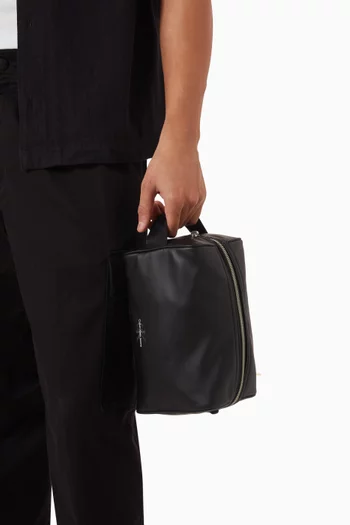 Logo Toiletry Bag in Faux Leather