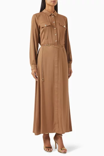 Midi Shirt Dress in Modal-blend