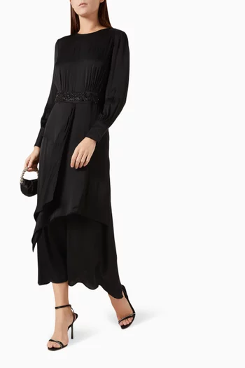 Draped Midi Dress in Viscose-blend