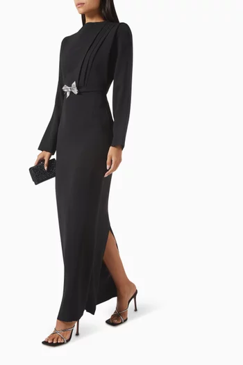 Rhinestone-bow Maxi Dress