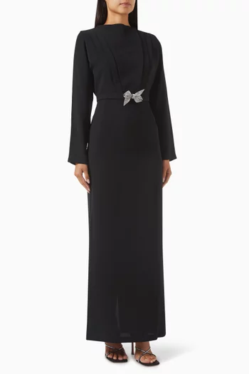 Rhinestone-bow Maxi Dress