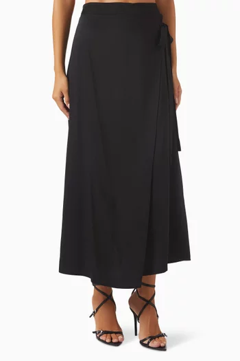 Wrap-front Wide-leg Pants in Viscose-blend