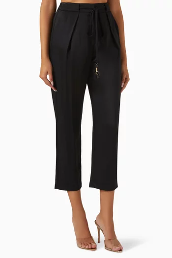 Cropped Drawstring Pants in Viscose-blend