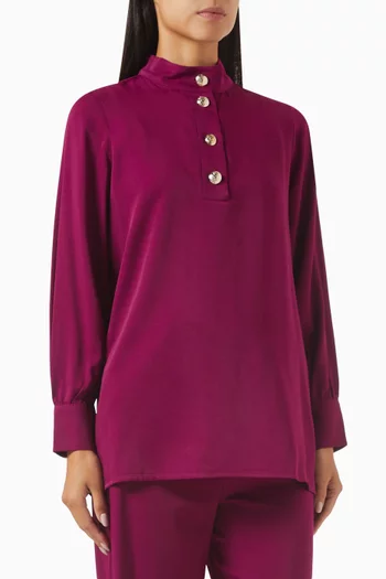 Button Blouse in Viscose Blend