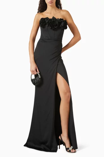 Floral Appliqué Gown