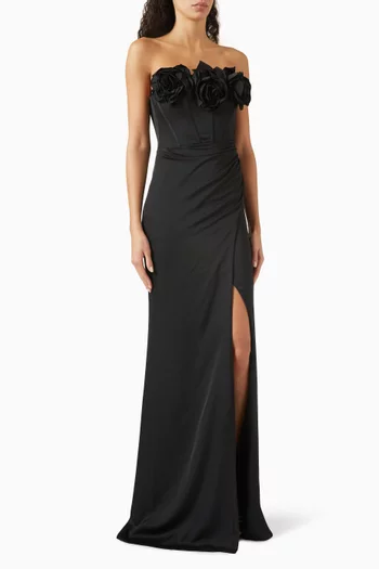 Floral Appliqué Gown