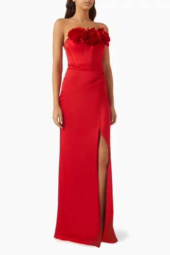 Floral Appliqué Gown