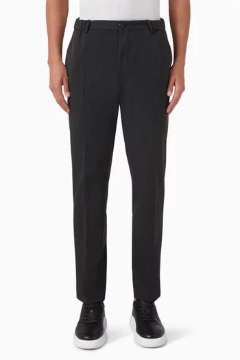 Tapered Slim-fit Pants in Flannel