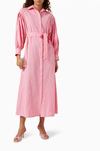 Bead-embellished Shirt Dress