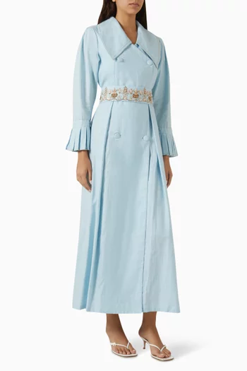 عباية اوريليا بنمط جاكيت بحزام قطن